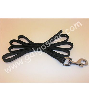 Correa ramal nylon-goma entrelazada antideslizante sin asa. Mosqueton gatillo.