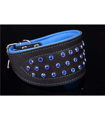 Collar whippet  cuero cristales Neon. Varios colores