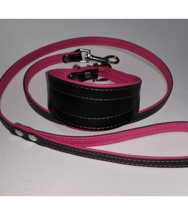 Collar galgo y whippet  cuero cristales Neon. Varios colores