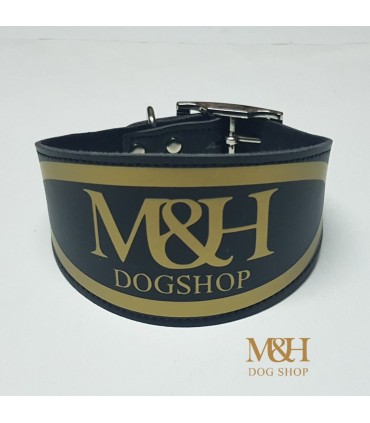 Collar galgo ó whippet negro  personalizado en diferentes medidas y colores , glitter o neón.