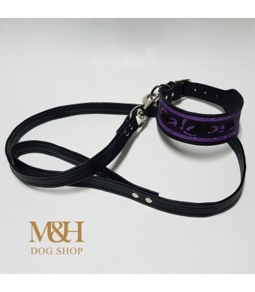 Correa Ecoleather  negro, mosqueton gatillo. 1metro