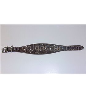 Collar galgo cuero ancho labrado c/marron