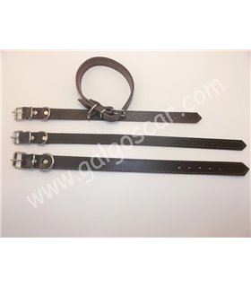 Collar perro  cuero extrecho 20mm largo 45cm c/marron
