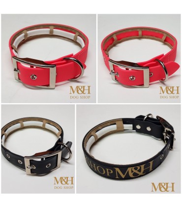 Collar perro con funda para collar antiparasitos, de polithane flex tacto suave en varias medidas y colores