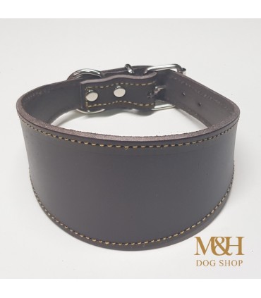 Collar galgo cuero ancho liso varios colores