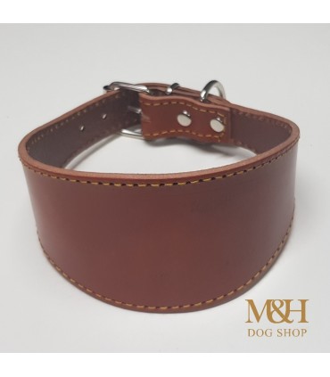 Collar galgo cuero ancho liso varios colores