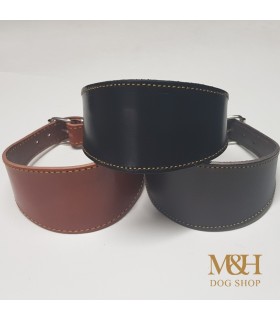 Collar galgo cuero ancho liso varios colores