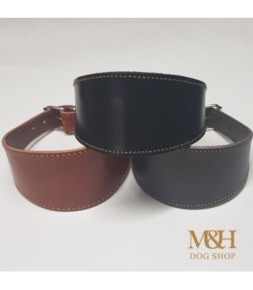 Collar galgo cuero ancho liso varios colores