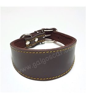 Collar Whippet o cachorros de galgo de cuero liso color marrón ó avellana, forrado fieltro